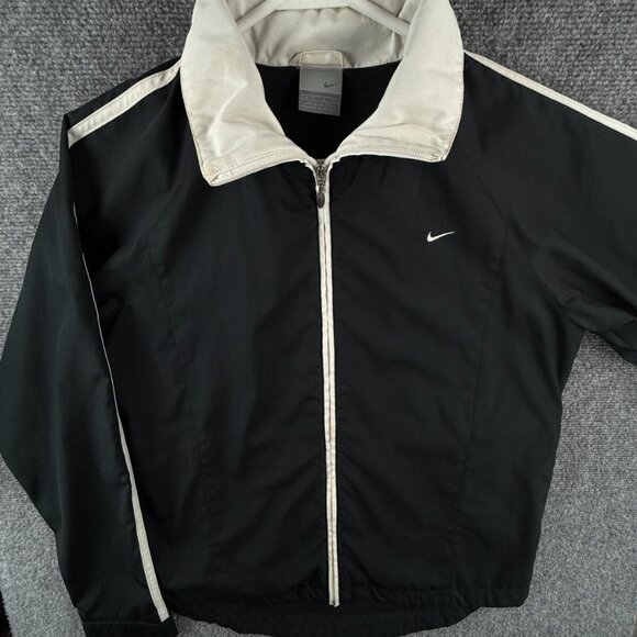 Nike Windbreaker Jacket Youth Medium 8-10 Full Zip Navy Dark Blue Long Sleeve - Picture 1 of 14